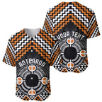 Personalised Aotearoa Niho Taniwha Motif Baseball Jersey Gold Style