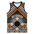 Personalised Aotearoa Niho Taniwha Motif Basketball Jersey Gold Style - Aussie Hoodie