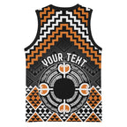 Personalised Aotearoa Niho Taniwha Motif Basketball Jersey Gold Style - Aussie Hoodie