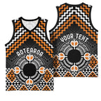 Personalised Aotearoa Niho Taniwha Motif Basketball Jersey Gold Style - Aussie Hoodie