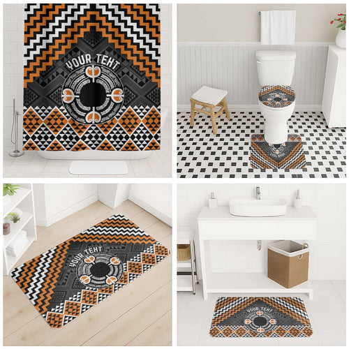Personalised Aotearoa Niho Taniwha Motif Bathroom Set Gold Style - Aussie Hoodie