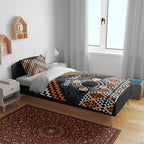 Personalised Aotearoa Niho Taniwha Motif Bedding Set Gold Style