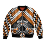 Personalised Aotearoa Niho Taniwha Motif Bomber Jacket Gold Style