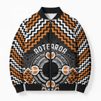 Personalised Aotearoa Niho Taniwha Motif Bomber Puffer Jacket Gold Style - Aussie Hoodie