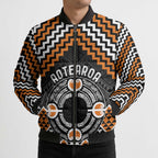 Personalised Aotearoa Niho Taniwha Motif Bomber Puffer Jacket Gold Style - Aussie Hoodie