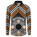 Personalised Aotearoa Niho Taniwha Motif Button Sweatshirt Gold Style