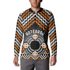 Personalised Aotearoa Niho Taniwha Motif Button Sweatshirt Gold Style