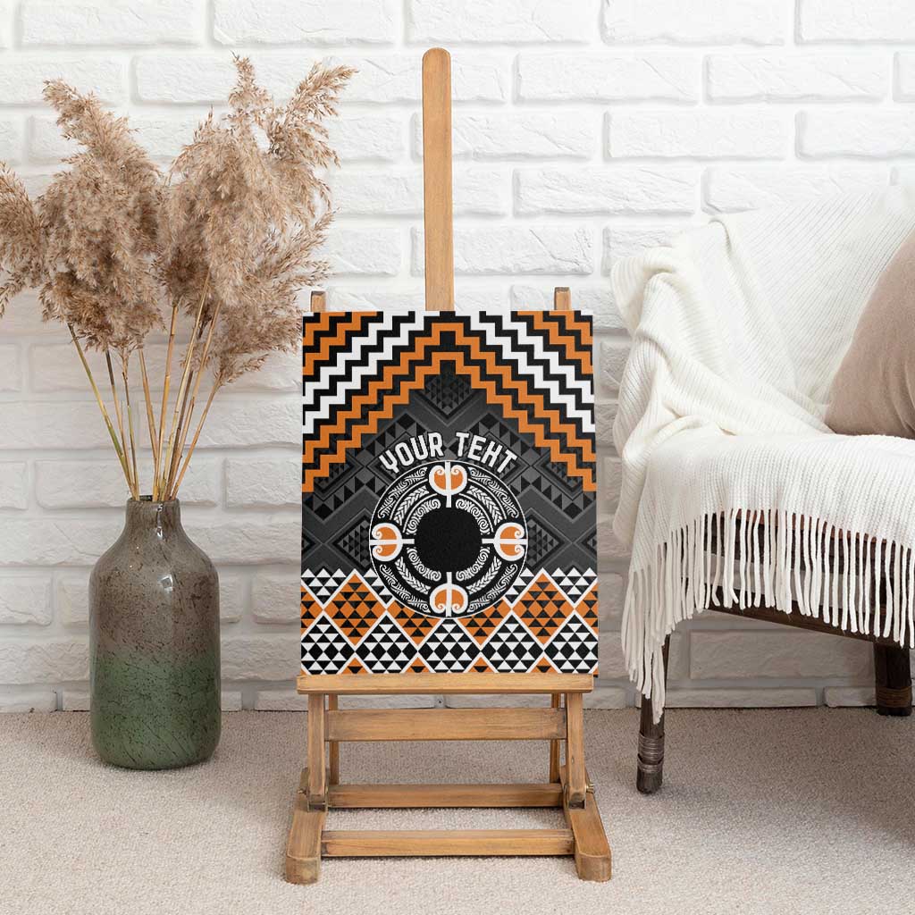 Personalised Aotearoa Niho Taniwha Motif Canvas Wall Art Gold Style