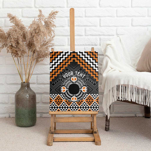 Personalised Aotearoa Niho Taniwha Motif Canvas Wall Art Gold Style