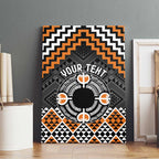 Personalised Aotearoa Niho Taniwha Motif Canvas Wall Art Gold Style