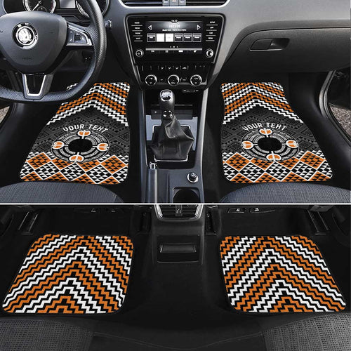 Personalised Aotearoa Niho Taniwha Motif Car Mats Gold Style
