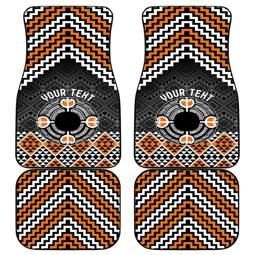 Personalised Aotearoa Niho Taniwha Motif Car Mats Gold Style
