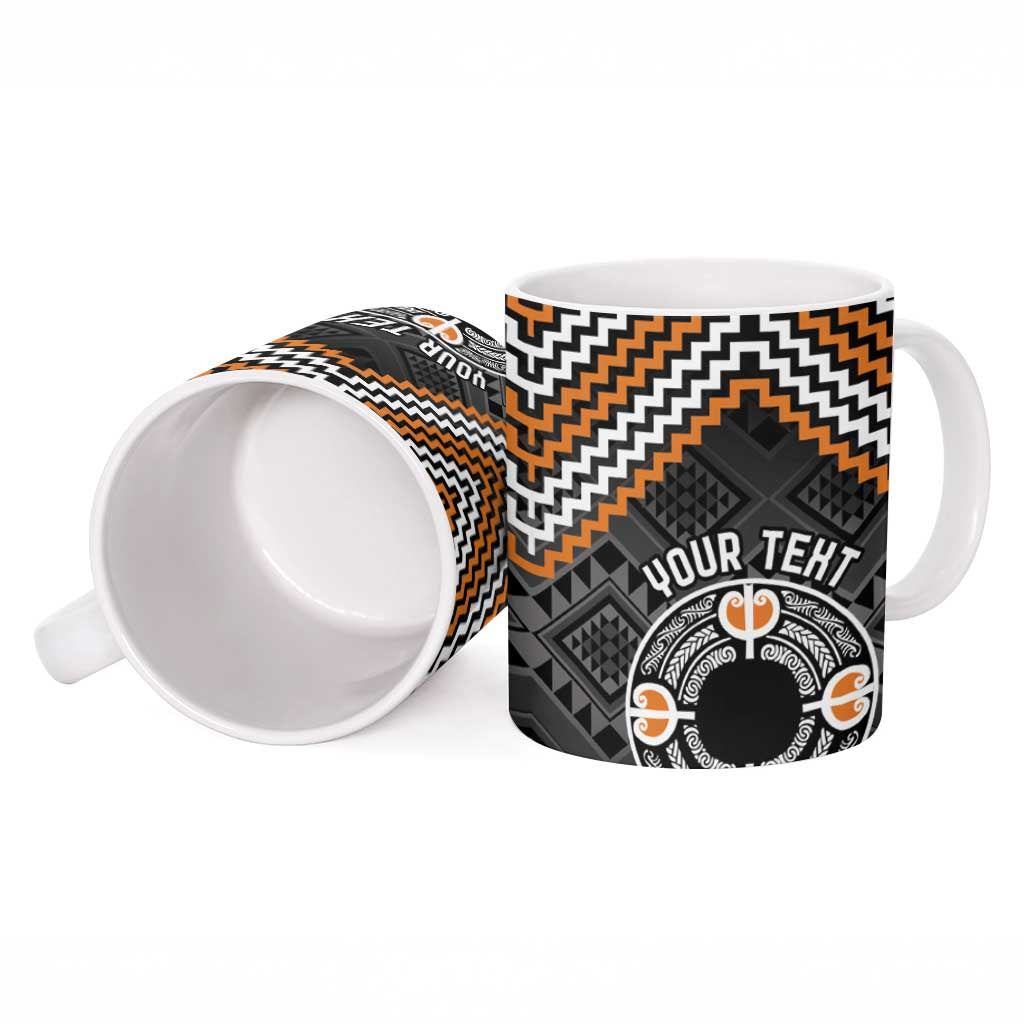 Personalised Aotearoa Niho Taniwha Motif Ceramic Mug Gold Style - Aussie Hoodie