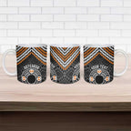 Personalised Aotearoa Niho Taniwha Motif Ceramic Mug Gold Style - Aussie Hoodie