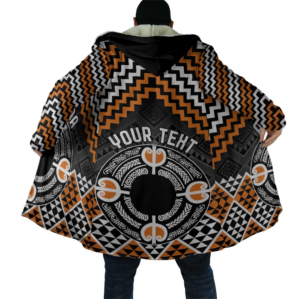 Personalised Aotearoa Niho Taniwha Motif Cloak Gold Style - Aussie Hoodie