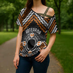Personalised Aotearoa Niho Taniwha Motif Cross Shoulder Shirt Gold Style - Aussie Hoodie