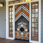 Personalised Aotearoa Niho Taniwha Motif Door Cover Gold Style - Aussie Hoodie