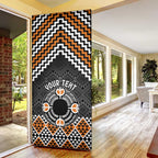 Personalised Aotearoa Niho Taniwha Motif Door Cover Gold Style - Aussie Hoodie