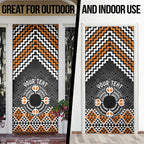 Personalised Aotearoa Niho Taniwha Motif Door Cover Gold Style - Aussie Hoodie