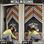 Personalised Aotearoa Niho Taniwha Motif Door Cover Gold Style - Aussie Hoodie