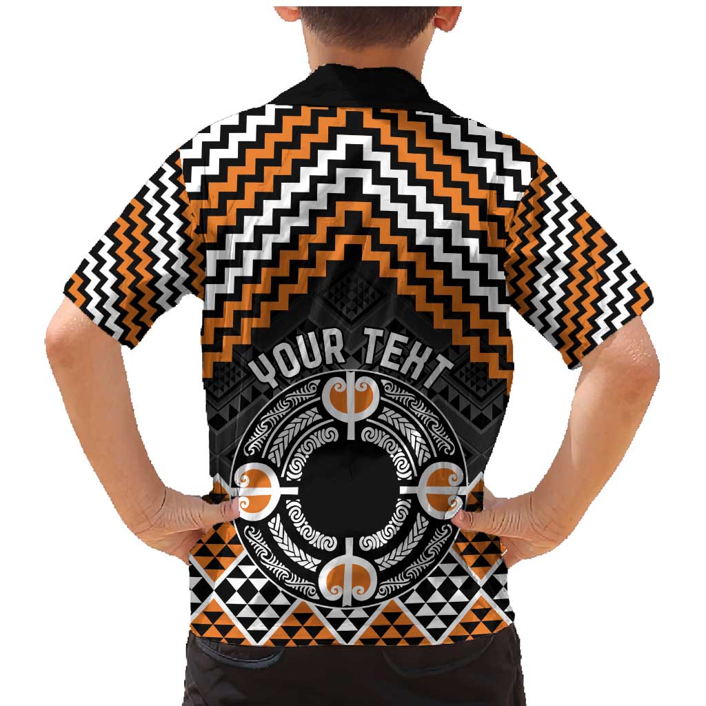 Personalised Aotearoa Niho Taniwha Motif Family Matching Mermaid Dress and Hawaiian Shirt Gold Style