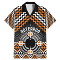 Personalised Aotearoa Niho Taniwha Motif Family Matching Mermaid Dress and Hawaiian Shirt Gold Style