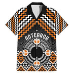 Personalised Aotearoa Niho Taniwha Motif Family Matching Mermaid Dress and Hawaiian Shirt Gold Style