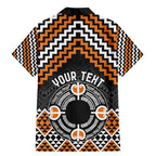 Personalised Aotearoa Niho Taniwha Motif Family Matching Mermaid Dress and Hawaiian Shirt Gold Style