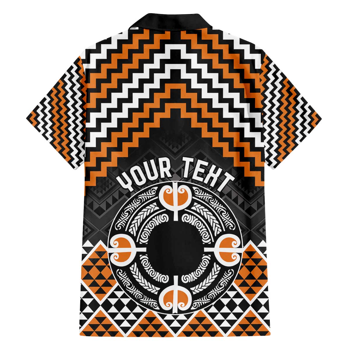 Personalised Aotearoa Niho Taniwha Motif Family Matching Off The Shoulder Long Sleeve Dress and Hawaiian Shirt Gold Style