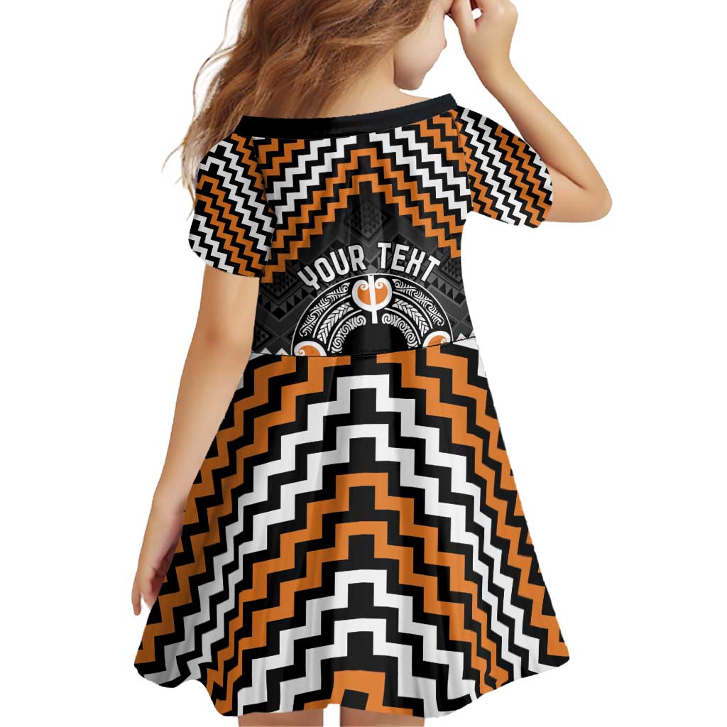 Personalised Aotearoa Niho Taniwha Motif Family Matching Puletasi and Hawaiian Shirt Gold Style