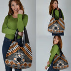Personalised Aotearoa Niho Taniwha Motif Grocery Bag Gold Style