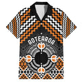 Personalised Aotearoa Niho Taniwha Motif Hawaiian Shirt Gold Style