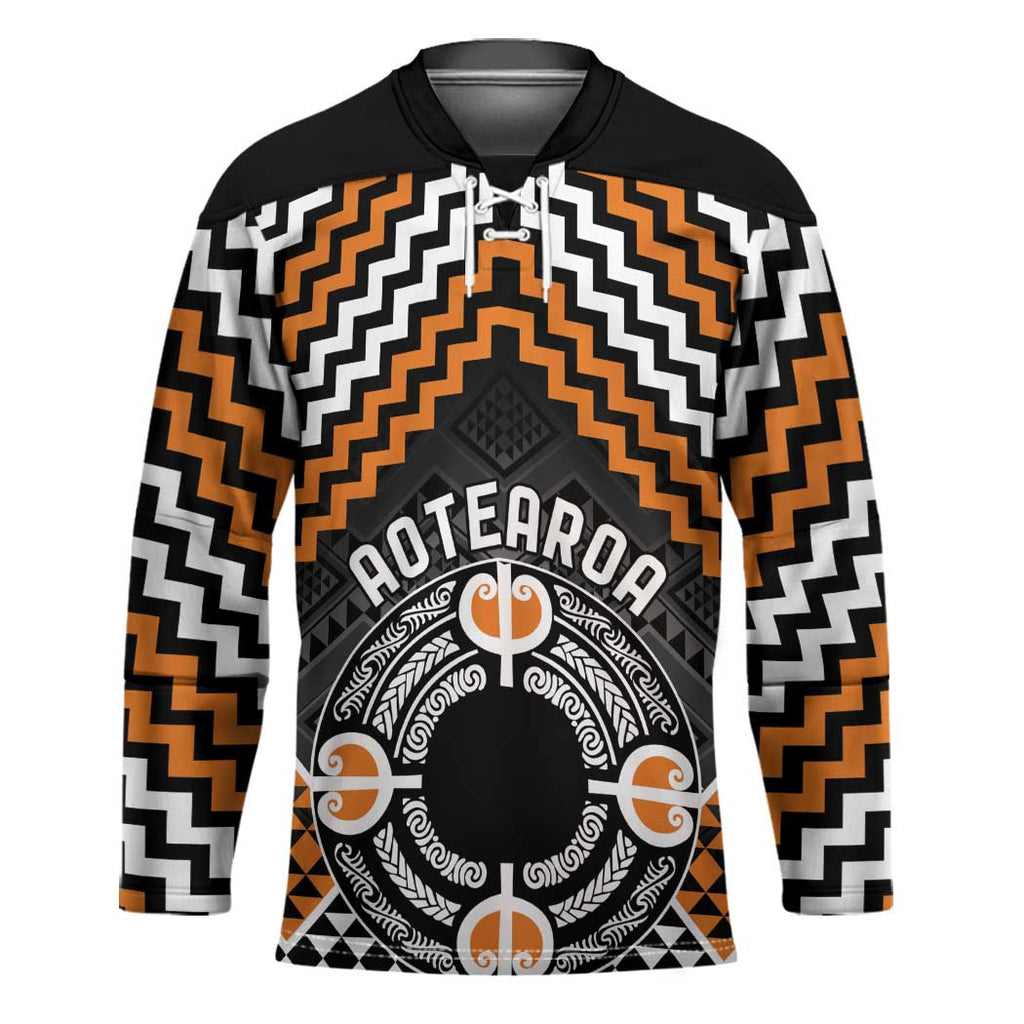Personalised Aotearoa Niho Taniwha Motif Hockey Jersey Gold Style - Aussie Hoodie
