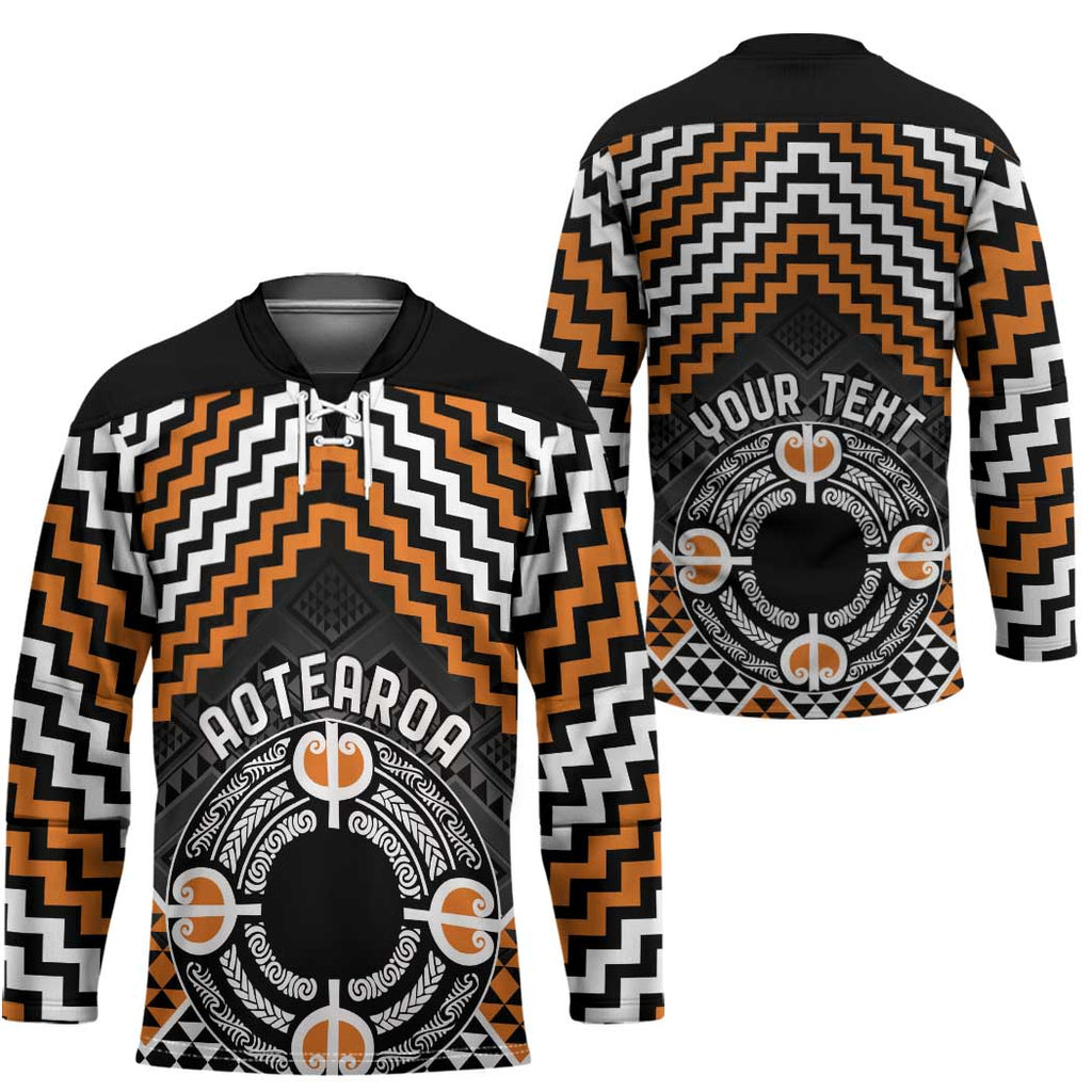 Personalised Aotearoa Niho Taniwha Motif Hockey Jersey Gold Style - Aussie Hoodie