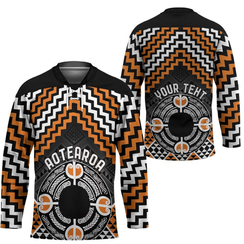 Personalised Aotearoa Niho Taniwha Motif Hockey Jersey Gold Style - Aussie Hoodie