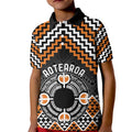 Personalised Aotearoa Niho Taniwha Motif Kid Polo Shirt Gold Style
