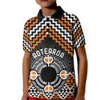 Personalised Aotearoa Niho Taniwha Motif Kid Polo Shirt Gold Style