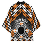 Personalised Aotearoa Niho Taniwha Motif Kimono Gold Style - Aussie Hoodie