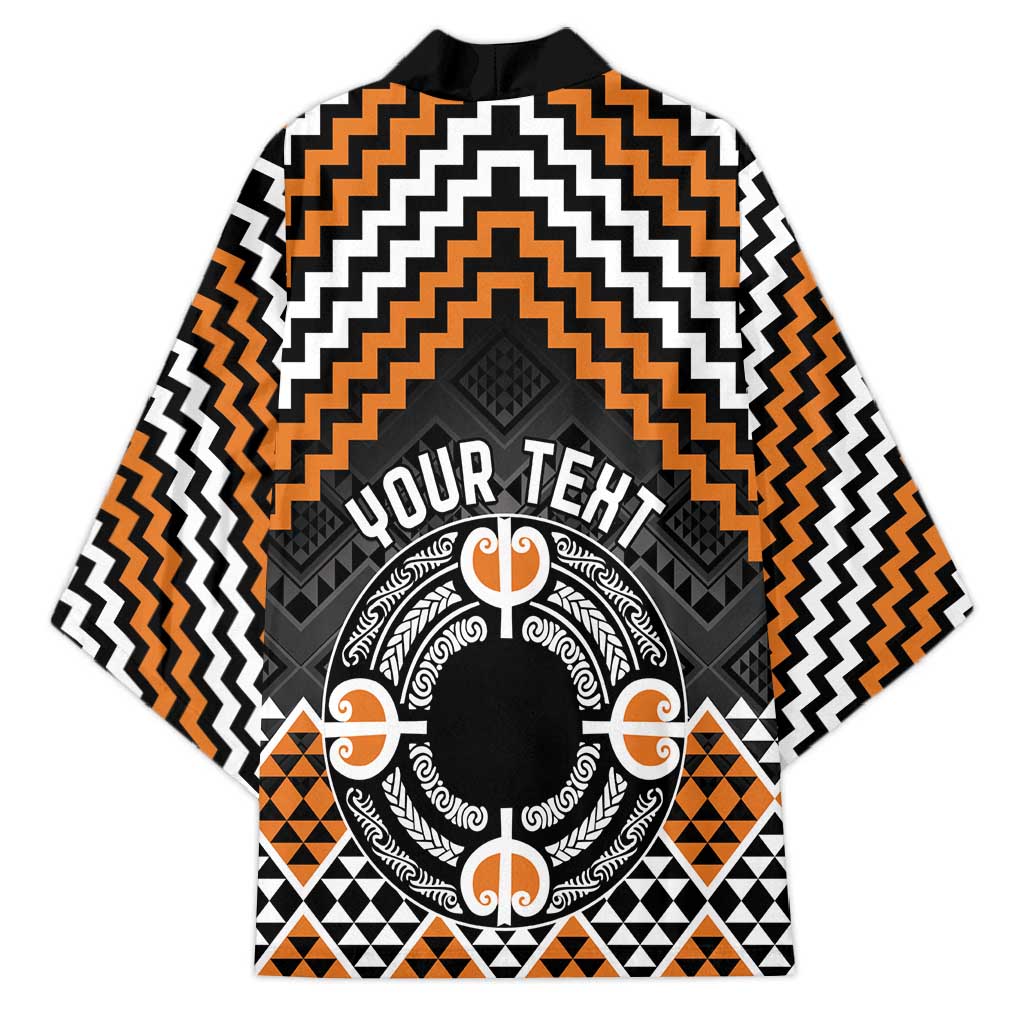 Personalised Aotearoa Niho Taniwha Motif Kimono Gold Style - Aussie Hoodie
