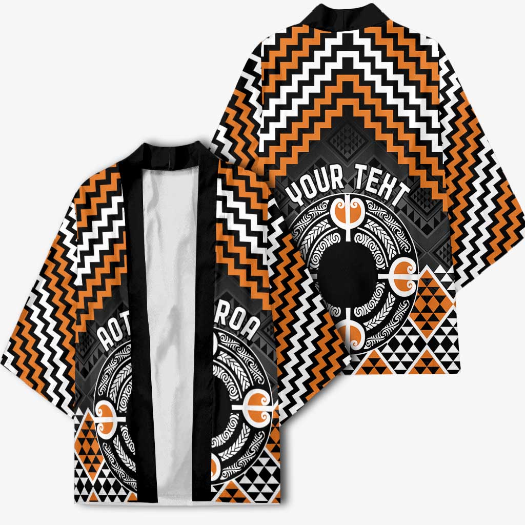 Personalised Aotearoa Niho Taniwha Motif Kimono Gold Style - Aussie Hoodie