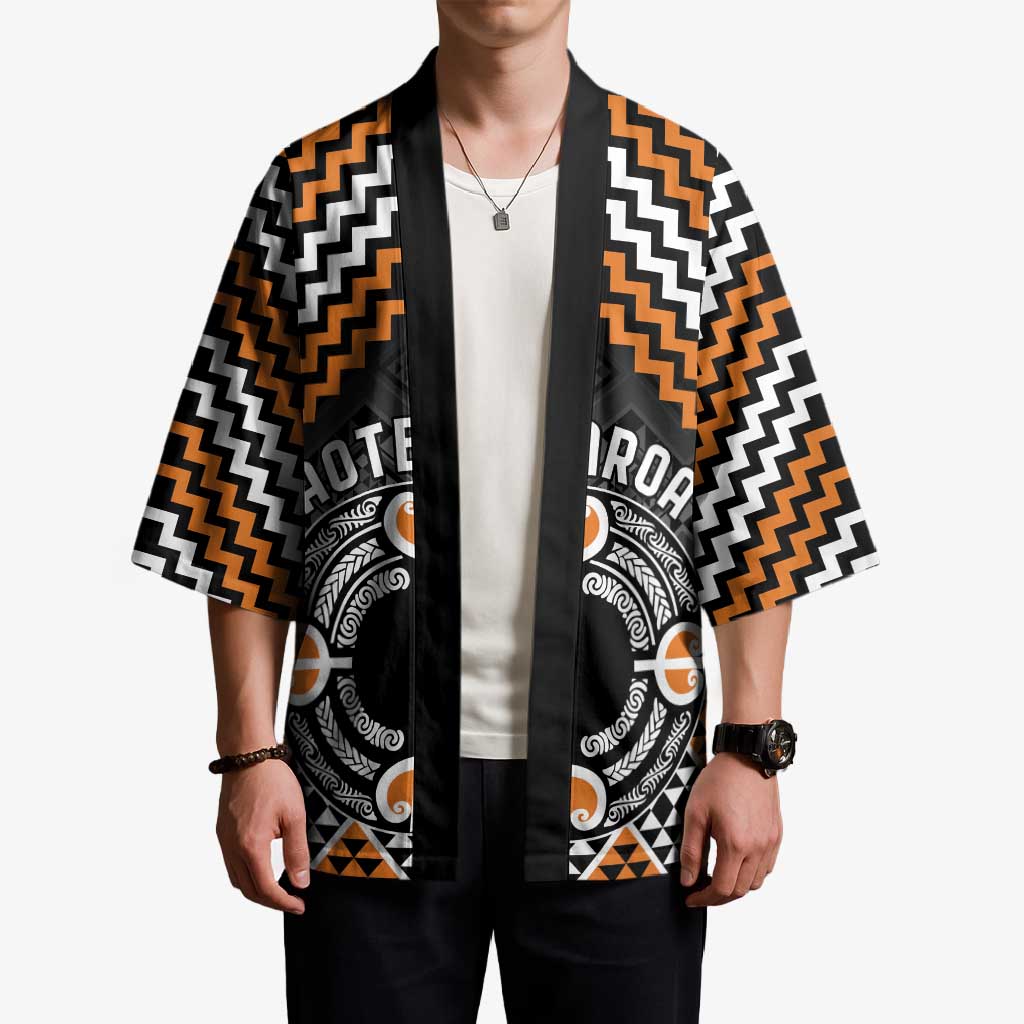 Personalised Aotearoa Niho Taniwha Motif Kimono Gold Style - Aussie Hoodie