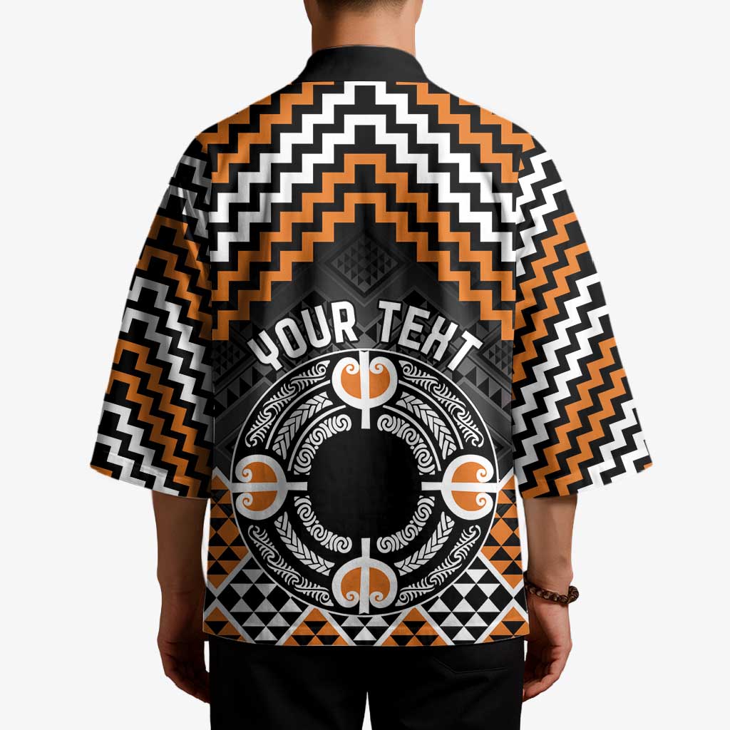 Personalised Aotearoa Niho Taniwha Motif Kimono Gold Style - Aussie Hoodie