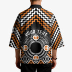 Personalised Aotearoa Niho Taniwha Motif Kimono Gold Style - Aussie Hoodie
