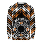 Personalised Aotearoa Niho Taniwha Motif Long Sleeve Shirt Gold Style