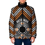 Personalised Aotearoa Niho Taniwha Motif Padded Jacket Gold Style - Aussie Hoodie
