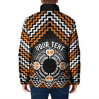 Personalised Aotearoa Niho Taniwha Motif Padded Jacket Gold Style - Aussie Hoodie