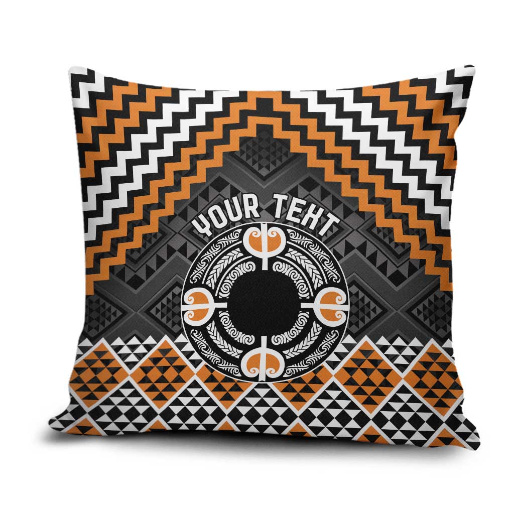Personalised Aotearoa Niho Taniwha Motif Pillow Cover Gold Style - Aussie Hoodie
