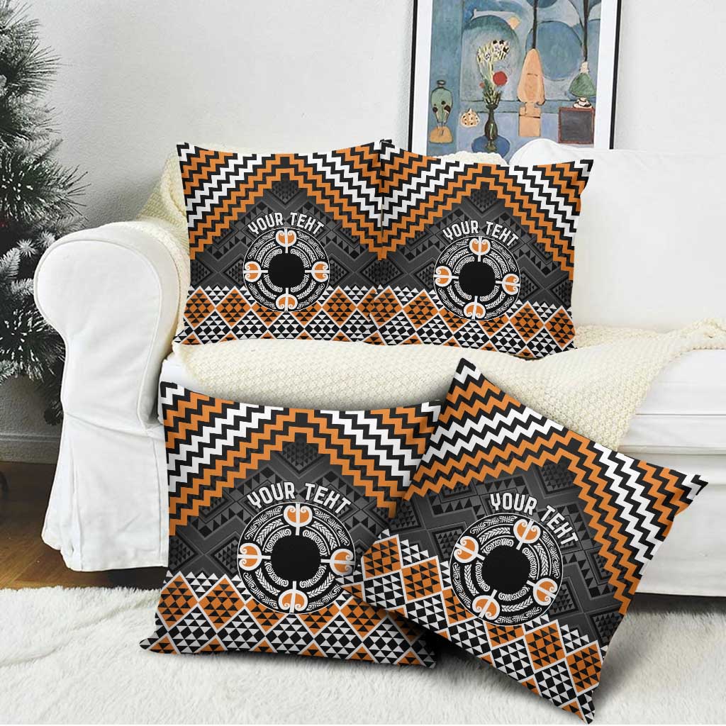 Personalised Aotearoa Niho Taniwha Motif Pillow Cover Gold Style - Aussie Hoodie