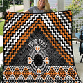 Personalised Aotearoa Niho Taniwha Motif Quilt Gold Style