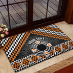 Personalised Aotearoa Niho Taniwha Motif Rubber Doormat Gold Style